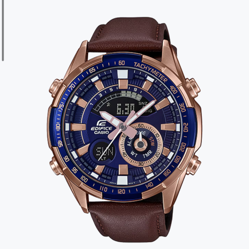 ساعة إيديفايس كاسيو رجالي جلدERA-600GL-2AV