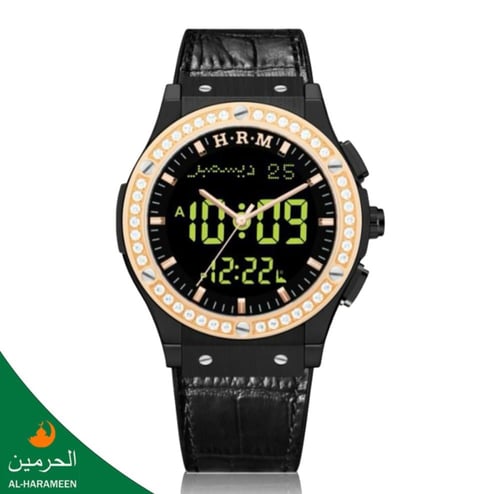 ساعة الحرمين الرجالية جلد فاخر HA-6108E قياس 48MM...