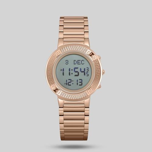 ساعة الفجر الحديث نسائي نحاسي مرصع بالزركون موديل...