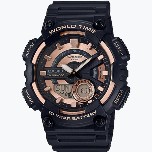 ساعة كاسيو رجالية أسود AEQ110W-1A3V
