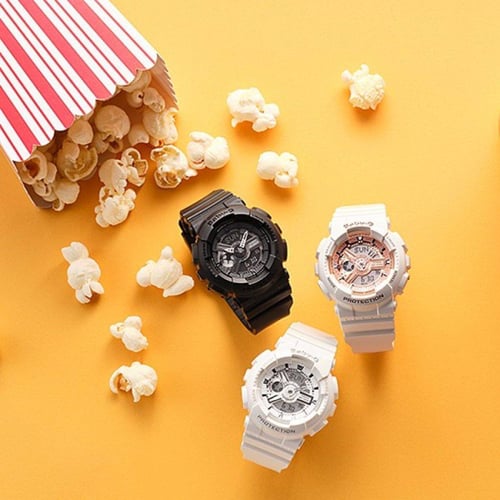 ساعة نسائية كاسيو بيبي جي أبيض BA-110-7A3DR