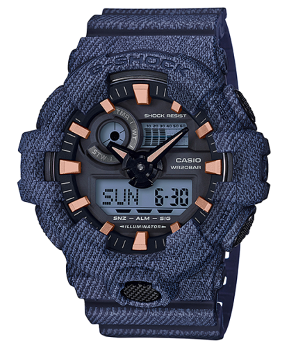 ساعة جي شوك كاسيو رجالي ازرق GA-700DE-2A