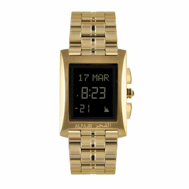 ساعة الفجر رجالي مستطيل رجالي ذهبي