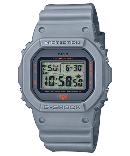 ساعة جي شوك كاسيو رجالي فضي DW-5600MNT-8