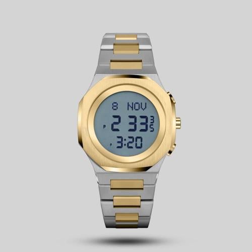 ساعة الفجر الحديث ستانلس ستيل فضي والذهبي موديل 27...