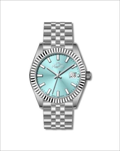 ساعة رجالية ماركة مارتيني فضي مينا تيفاني