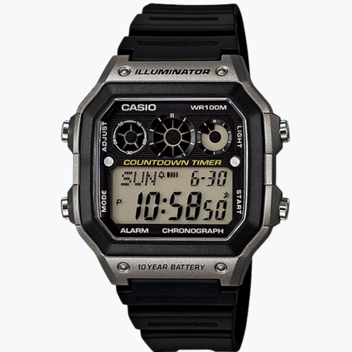 ساعة كاسيو رقمية رجالية رمادي AE-1300WH-8AV