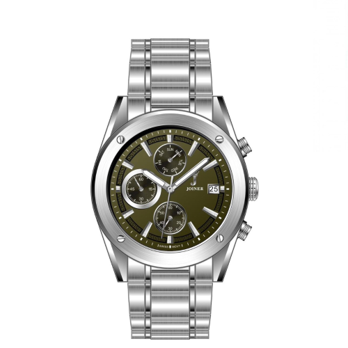 ساعه جوينر رجالي كرونو جراف استيل اخضر JO-14229