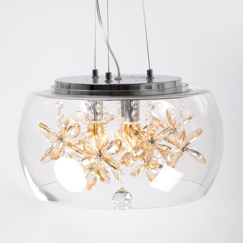 ثريا طاولة علاقي دائرية مع تعليقات كريستال