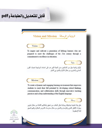 حقيبة -لغة إنجليزي - تصميم كحلي رسمي- للطباعة