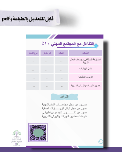 حقيبة - معلمة مسند لها نشاط - للطباعة