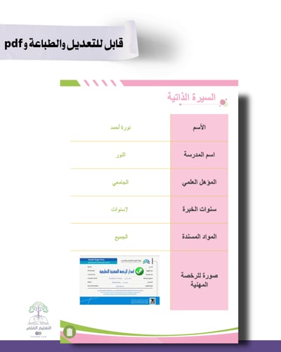 حقيبة -التربية الخاصة - تصميم وردي - للطباعة