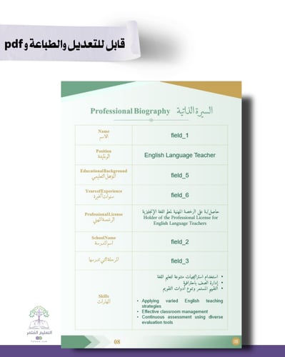 حقيبة -لغة إنجليزي -أخضر - للطباعة