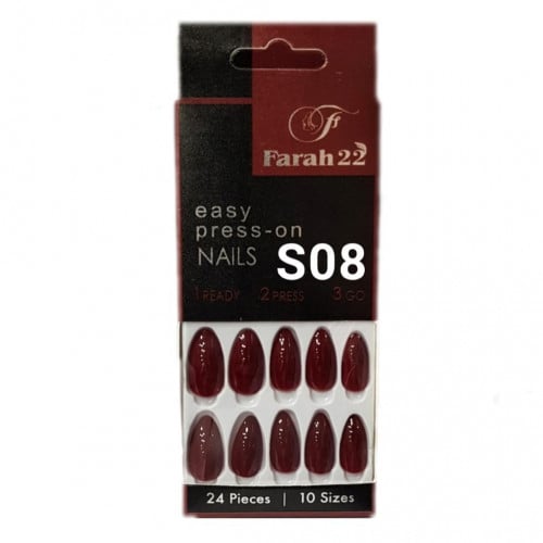 اظافر فرح لامعة طويلة لوزية الشكل رقم S08