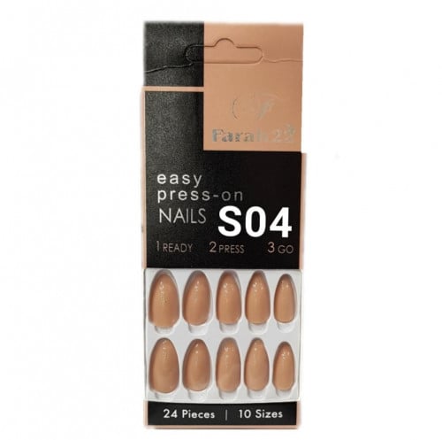 اظافر فرح لامعة طويلة لوزية الشكل رقم S04