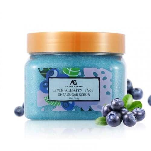 سكراب - مقشر السكر بالليمون و التوت الازرق مع بذور...