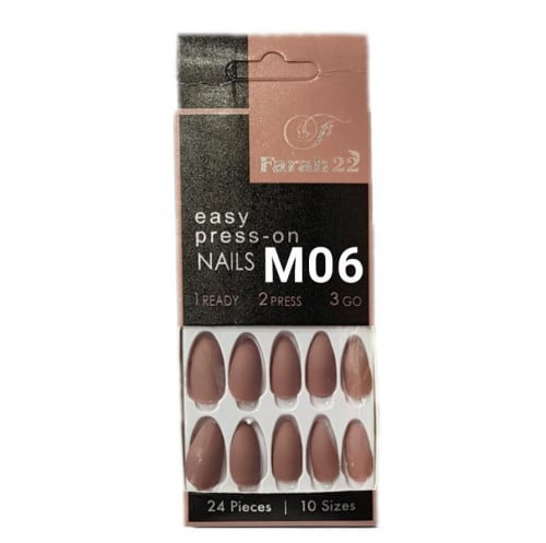 اظافر فرح مطفية طويلة لوزية الشكل رقم M06