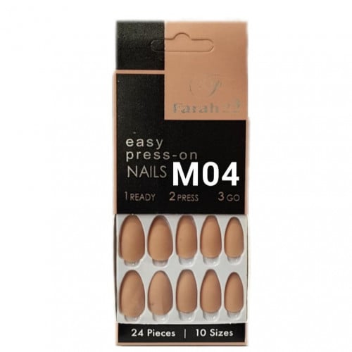 اظافر فرح مطفية طويلة لوزية الشكل رقم M04