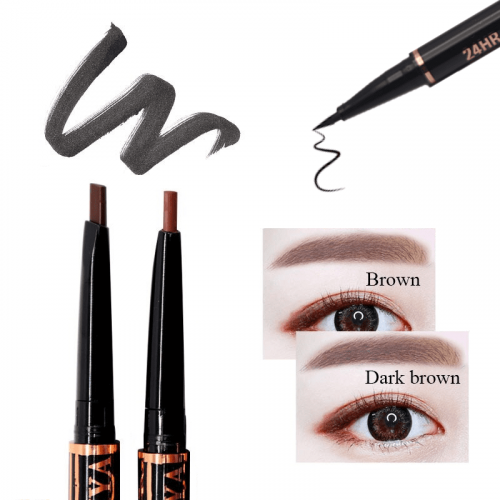 قلم حواجب وايلاينر كاكيا بني غامق رقم 104