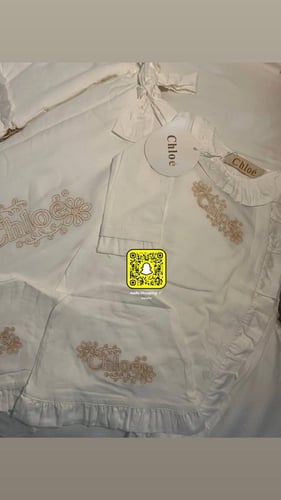 طقم Chloé كامل فخم بتطريز مع الكيس