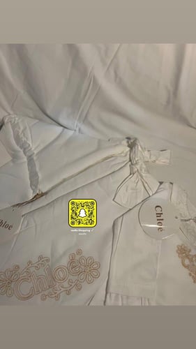 طقم Chloé كامل فخم بتطريز مع الكيس