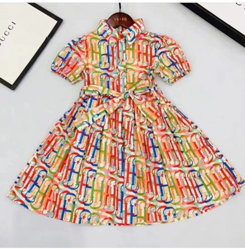 فستان ch ملون بحزام