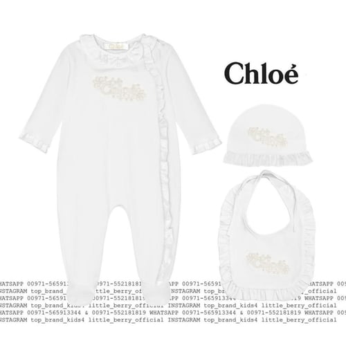 طقم Chloé كامل فخم بتطريز مع الكيس