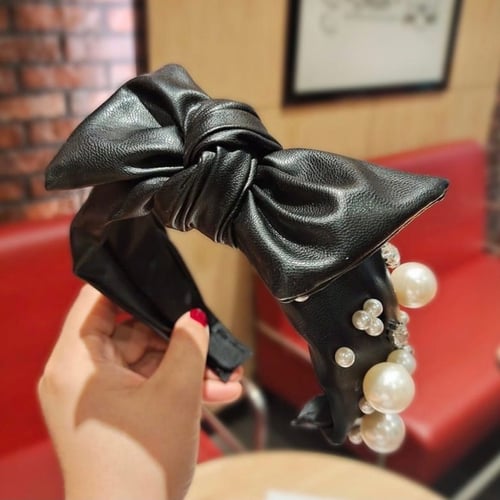 طوق شعر جلد مع لولو