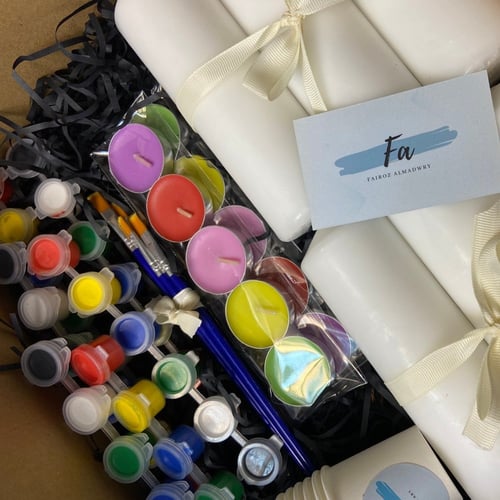 الرسم على الشموع 6 اشخاص مقاس كبير | candle painti...