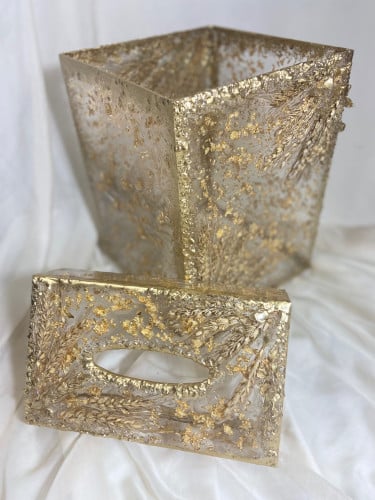 طقم سلة و علبة مناديل مقاس كبير