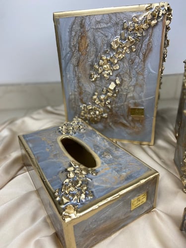 طقم سلة و علبة مناديل مقاس كبير