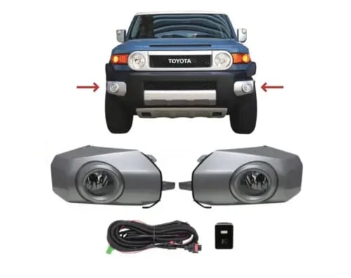 طقم كشاف ضباب اف جي مع اطار رصاصي