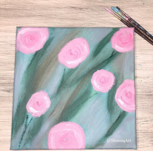 Pink Rose Shabby Chic Art