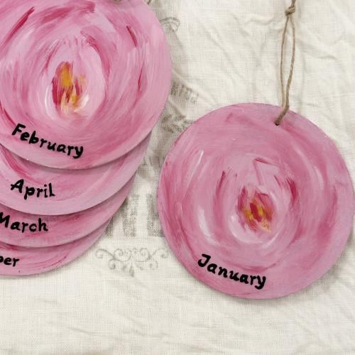 Pink rose birth month pendant 12cm