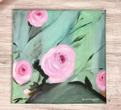 Pink Rose Shabby Chic Art