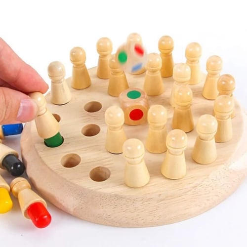 لعبة شطرنج خشبي دائري