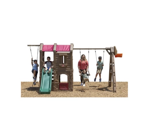 منزل مع مجموعة أرجوحة الأطفال