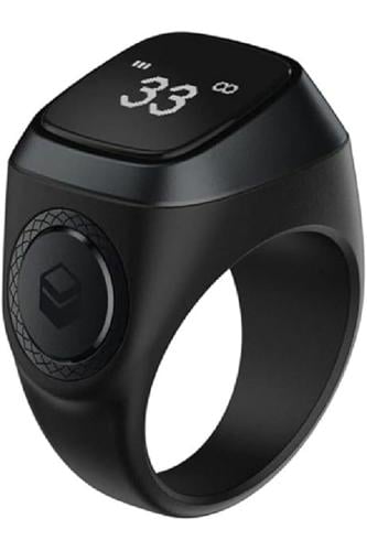 خاتم ذكي للتسبيح - أسود اللون