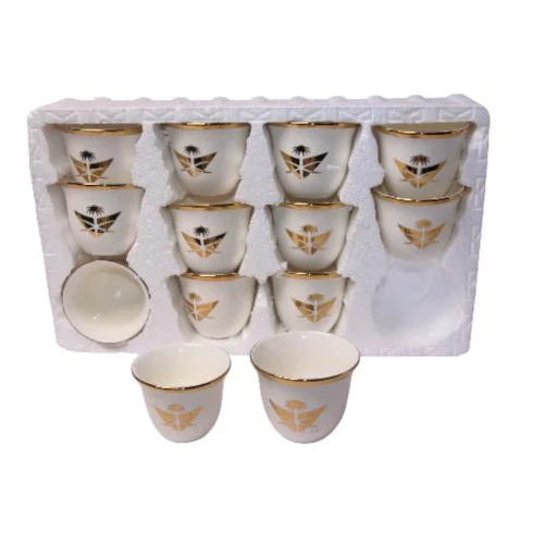 فناجين الخطوط السعودية ذهبي صغير