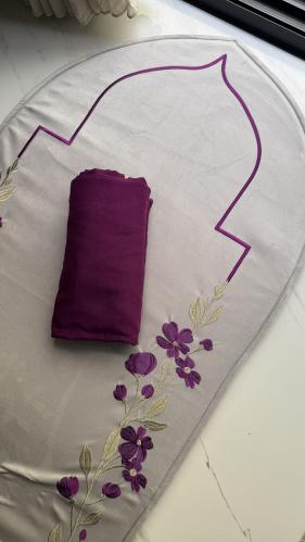 طقم الجوري الباذنجاني والرمادي