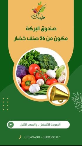 صندوق البركة مكون من 26 صنف من الخضار+لقمة القاضي...