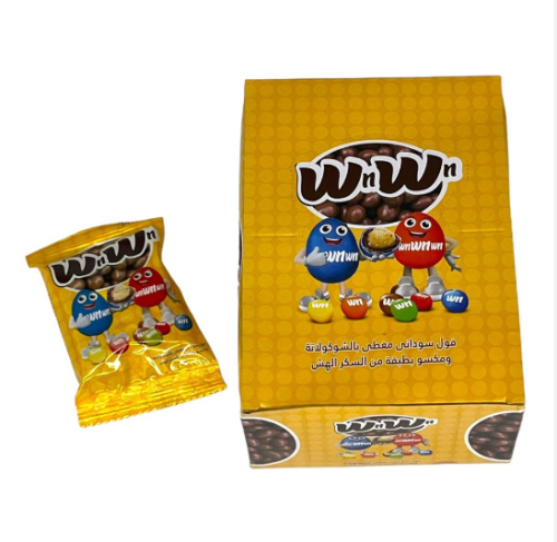 ون ون حبيبات الفول السوداني ومغطة بشوكولاتة الهشة