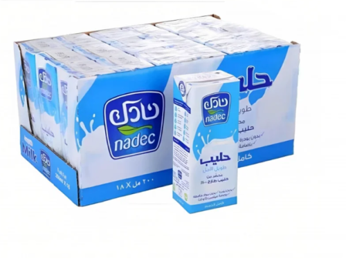 حليب نادك كامل الدسم طويل الاجل كرتون 18*200م