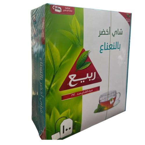 شاي اخضر بالنعناع ربيع باكت 100 حبه