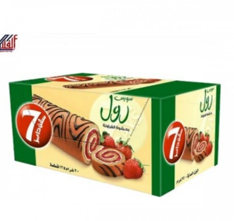 المراعي كيك سويس رول الفراولة سفن دايز 20 جرام ×12...