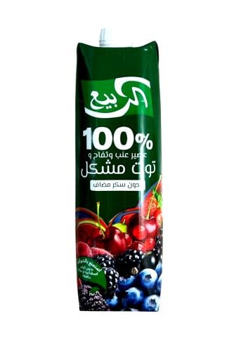 الربيع عصير عنب وتفاح وتوت مشكل بدون سكر مضاف 1لتر