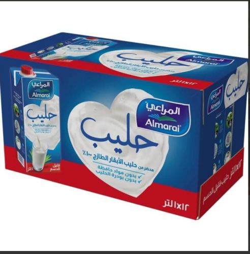 حليب المراعي طويل الاجل قليل الدسم 1لتر كرتون 12حب...