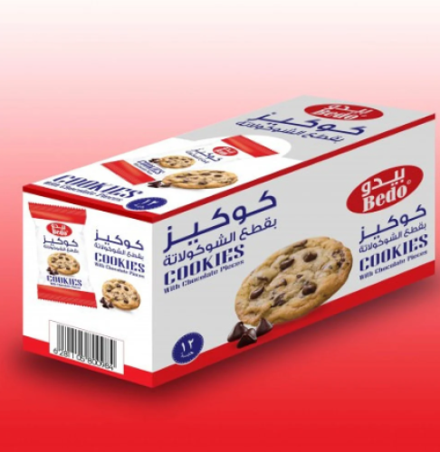 كوكيز فانيلا بقطع الشوكولاتة بيدو باكت 12ح