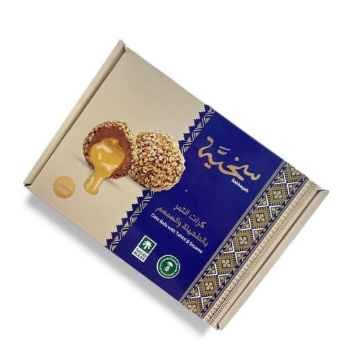 سخية كرات التمر با الطحينة والسمسم من سنابل الشهد