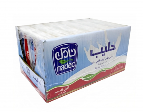 حليب نادك قليل الدسم طويل الاجل كرتون 18*200م